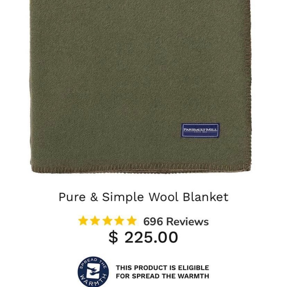 Faribault 100% Twin Wool Blanket